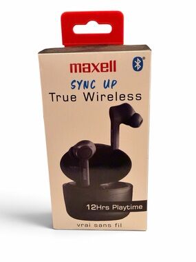 Maxell Sync Up B13 True Wireless Bluetooth Earbuds in Black (New in Box/Sealed)
